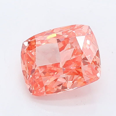 1.02 carat fancy vivid pink cushion lab grown diamond VS1 clarity