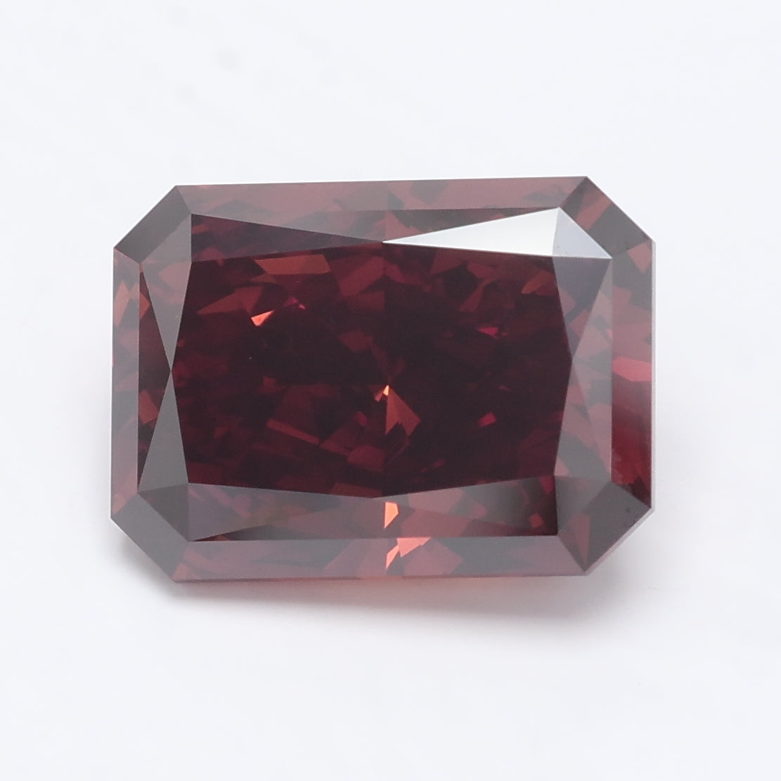 5.10 carat fancy orangy brown radiant lab grown diamond VS2 clarity