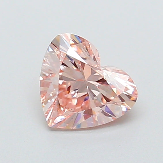 0.91 carat fancy pink heart lab grown diamond VS1 clarity