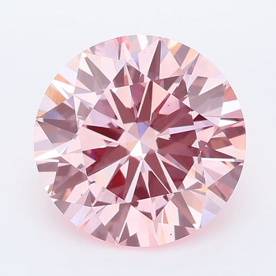 3.02 carat fancy intense pink round lab grown diamond VS2 clarity
