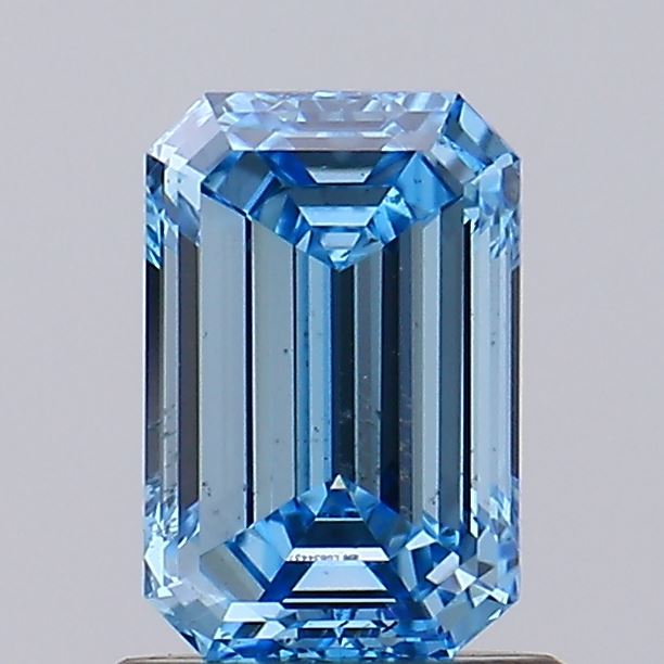 0.99 carat fancy vivid blue emerald lab grown diamond VS1 clarity