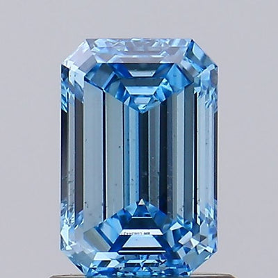 0.99 carat fancy vivid blue emerald lab grown diamond VS1 clarity