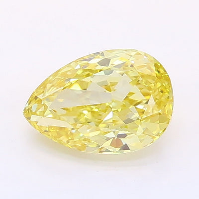 1.09 carat fancy intense yellow pear lab grown diamond VVS2 clarity