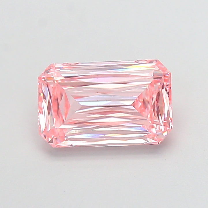 3.05 carat fancy intense pink radiant lab grown diamond VS1 clarity