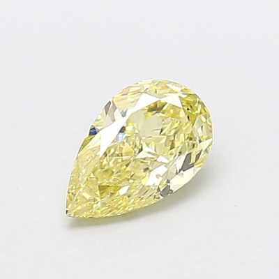 1.05 carat fancy yellow pear lab grown diamond VVS2 clarity