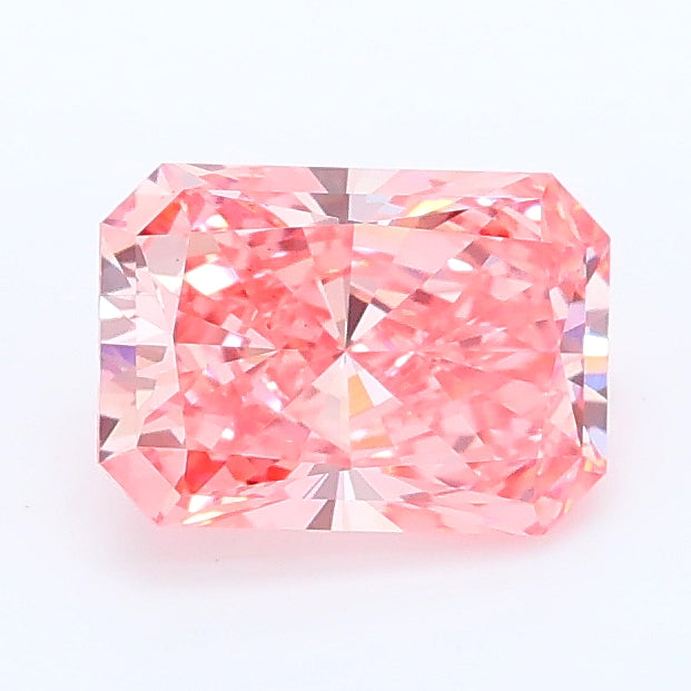 1.03 carat fancy vivid pink radiant lab grown diamond VS1 clarity