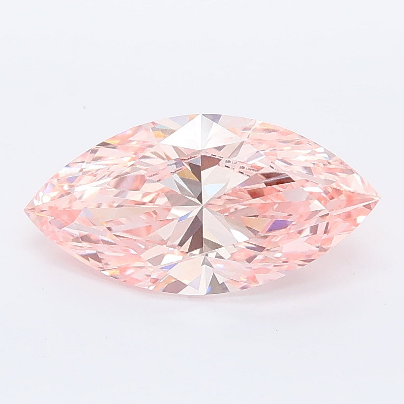 1.57 carat fancy vivid pink marquise lab grown diamond VS1 clarity