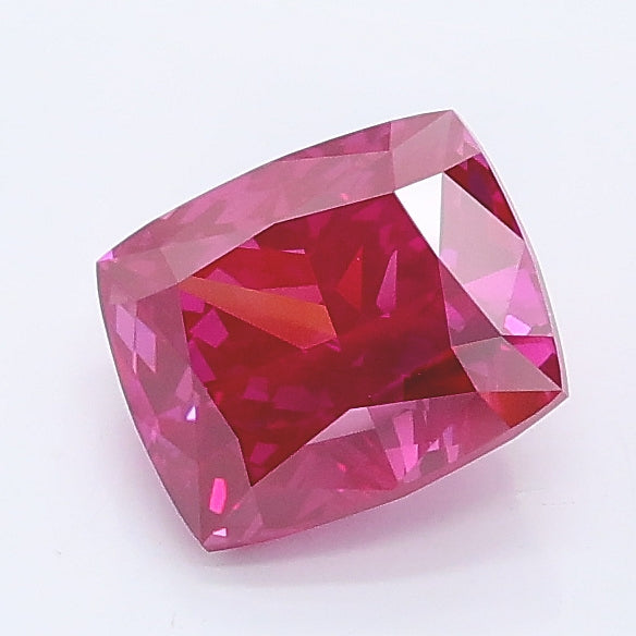 1.23 carat fancy vivid pink cushion lab grown diamond VS2 clarity