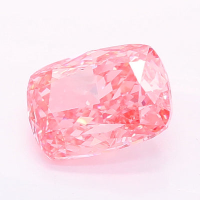 1.04 carat fancy vivid pink cushion lab grown diamond VVS2 clarity