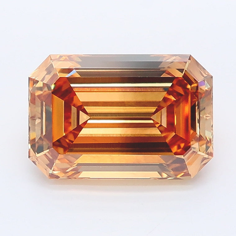 2.60 carat fancy brown yellow emerald lab grown diamond VS1 clarity