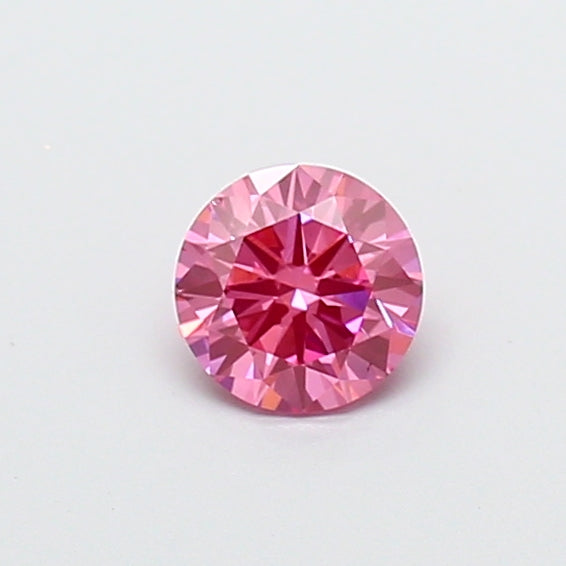 0.47 carat fancy vivid pink round lab grown diamond VVS2 clarity