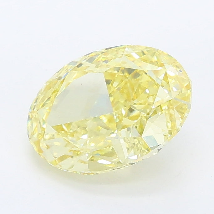 2.10 carat fancy vivid yellow oval lab grown diamond VS1 clarity