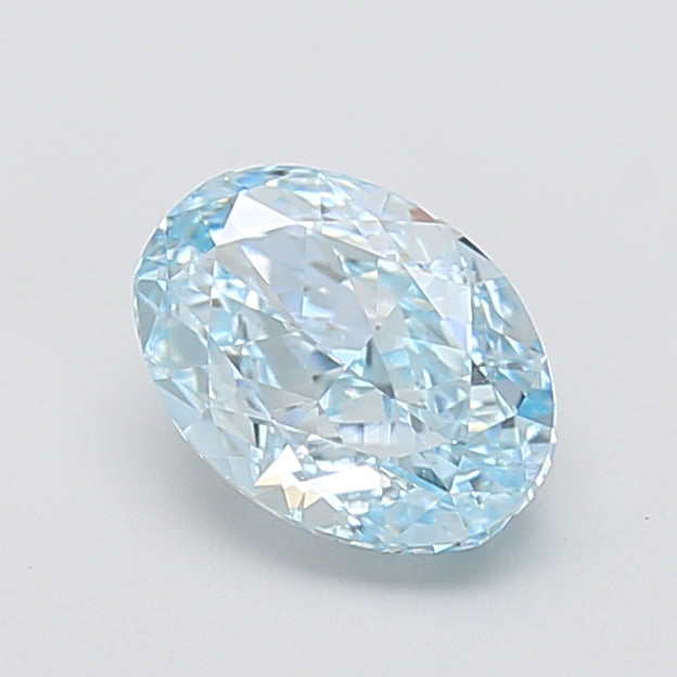 2.07 carat fancy intense blue oval lab grown diamond VVS2 clarity