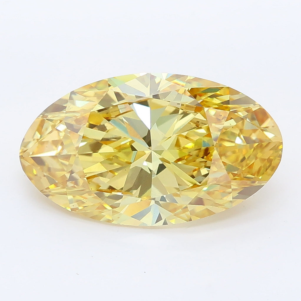 4.01 carat fancy intense yellow moval lab grown diamond VS1 clarity
