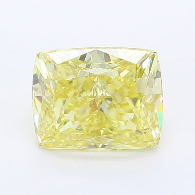 2.06 carat fancy intense yellow cushion lab grown diamond VVS2 clarity