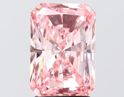 3.02 carat fancy vivid pink radiant lab grown diamond VVS2 clarity