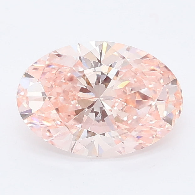 1.31 carat fancy vivid pink oval lab grown diamond VS2 clarity