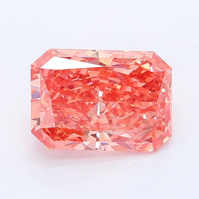 1.53 carat fancy vivid pink radiant lab grown diamond VS2 clarity