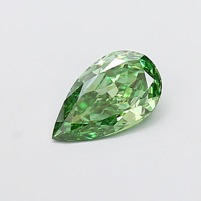 1.03 carat fancy vivid green pear lab grown diamond VS2 clarity