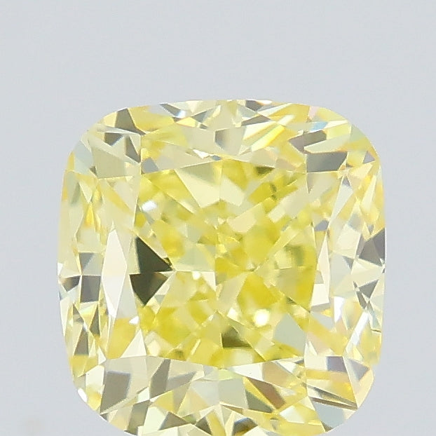 0.92 carat fancy yellow cushion lab grown diamond VS1 clarity