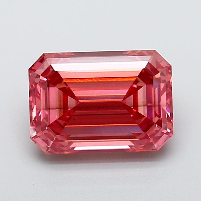 5.07 carat fancy vivid pink emerald lab grown diamond SI1 clarity