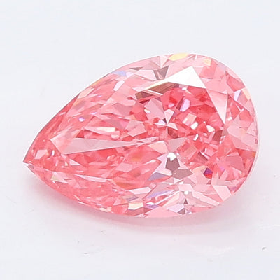 1.05 carat fancy vivid pink pear lab grown diamond VVS2 clarity