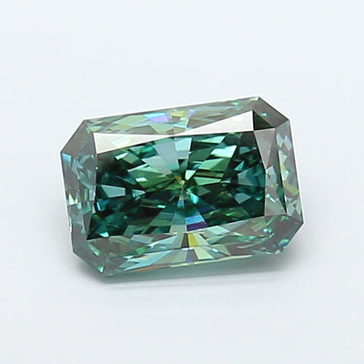 2.03 carat fancy vivid green radiant lab grown diamond VS1 clarity