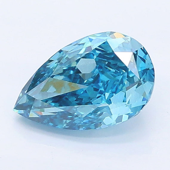 1.05 carat fancy vivid blue pear lab grown diamond VS2 clarity
