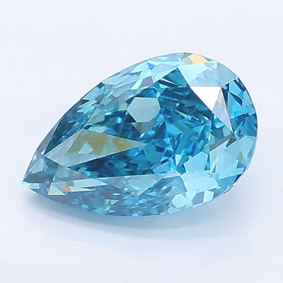 1.05 carat fancy vivid blue pear lab grown diamond VS2 clarity