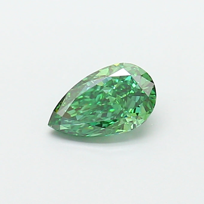 1.08 carat fancy vivid green pear lab grown diamond VVS2 clarity