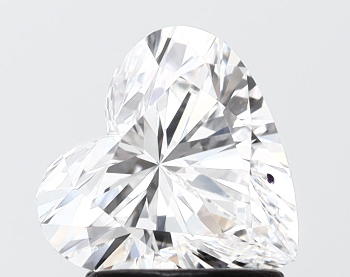 1.59 carat heart lab grown diamond E color VVS2 clarity