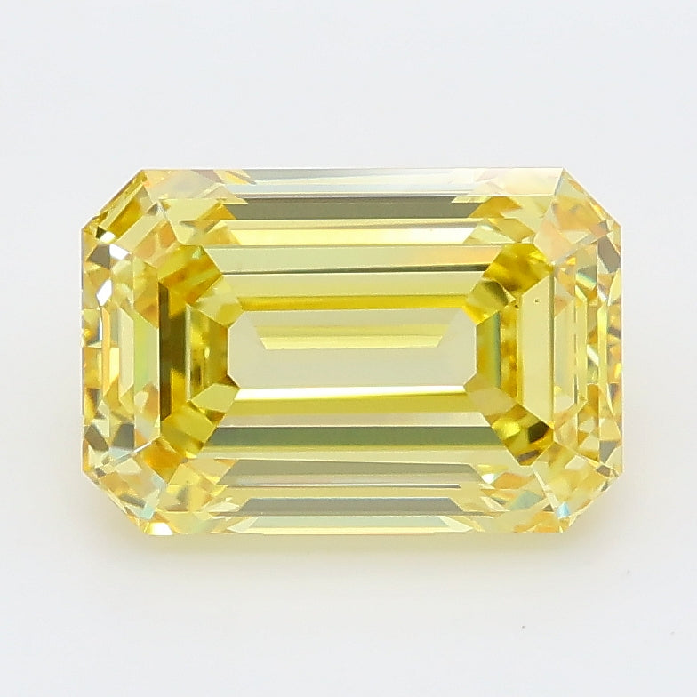 3.00 carat fancy intense yellow emerald lab grown diamond VS1 clarity