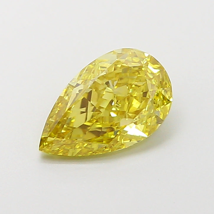 1.03 carat fancy intense yellow pear lab grown diamond VS1 clarity