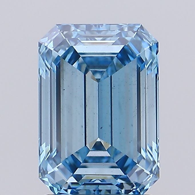 1.60 carat fancy vivid blue emerald lab grown diamond VS2 clarity