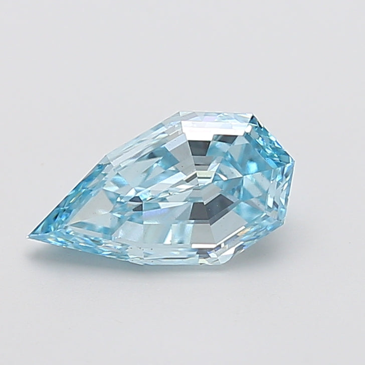 2.10 carat fancy intense greenish blue pear lab grown diamond VS2 clarity