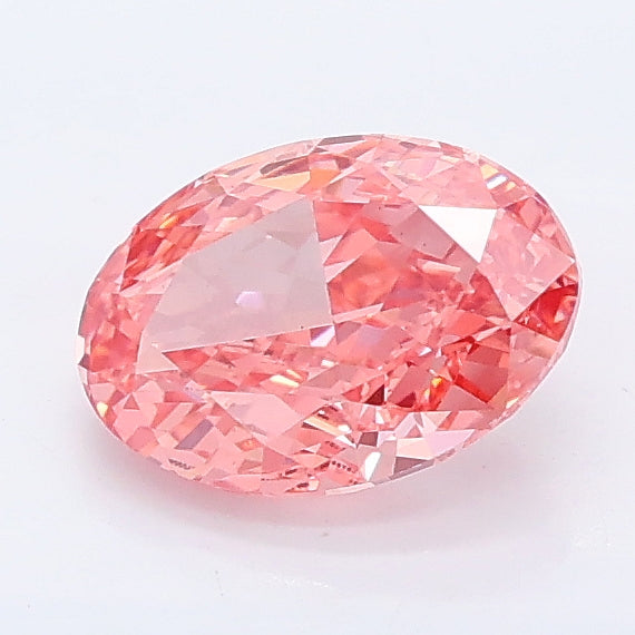 1.05 carat fancy vivid pink oval lab grown diamond VS1 clarity