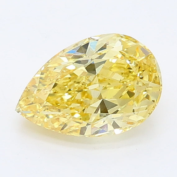 1.07 carat fancy yellow pear lab grown diamond VS1 clarity