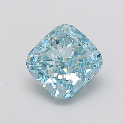 3.06 carat fancy vivid blue cushion lab grown diamond VVS2 clarity
