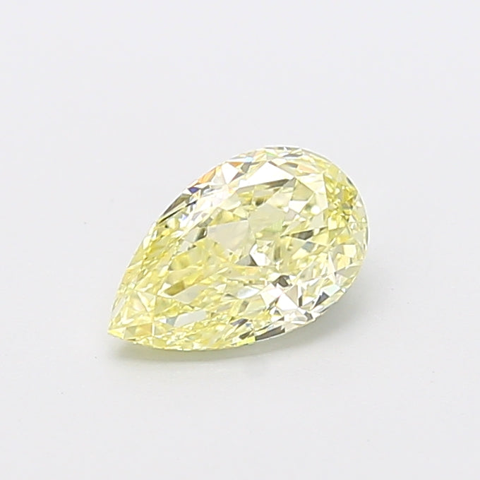 1.07 carat fancy yellow pear lab grown diamond VVS2 clarity