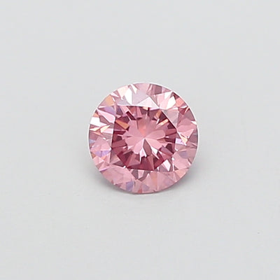 0.45 carat fancy vivid pink round lab grown diamond VS2 clarity