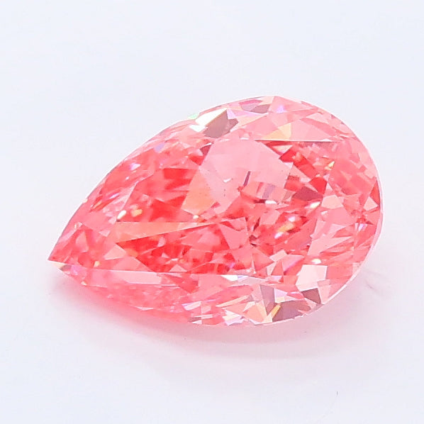 1.03 carat fancy vivid pink pear lab grown diamond VS2 clarity