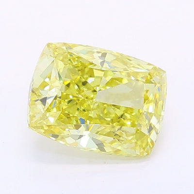 1.04 carat fancy intense yellow cushion lab grown diamond SI1 clarity