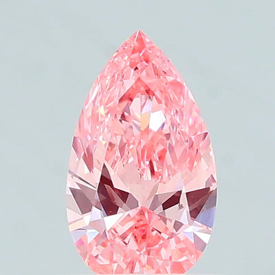 0.48 carat fancy vivid pink pear lab grown diamond VS1 clarity