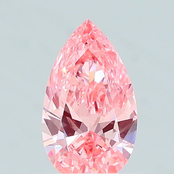 0.48 carat fancy vivid pink pear lab grown diamond VS1 clarity