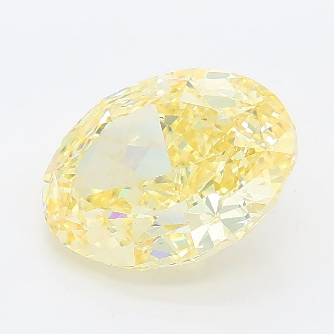 2.13 carat fancy intense yellow oval lab grown diamond VVS2 clarity