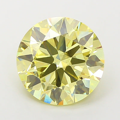 5.02 carat fancy intense yellow round lab grown diamond VS2 clarity