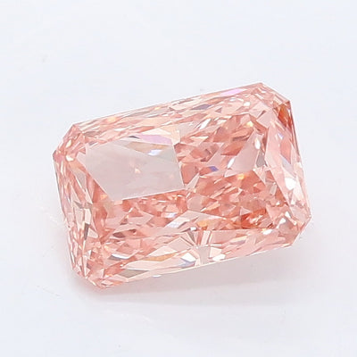 1.04 carat fancy vivid pink radiant lab grown diamond VVS2 clarity