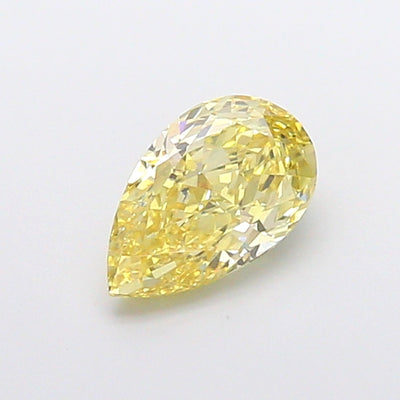 1.09 carat fancy intense yellow pear lab grown diamond VVS2 clarity