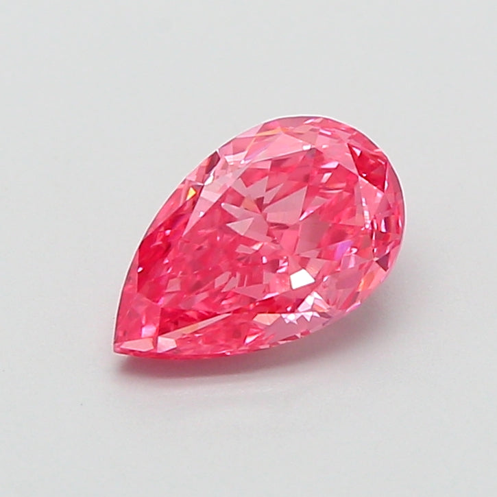 1.07 carat fancy vivid pink pear lab grown diamond VVS2 clarity