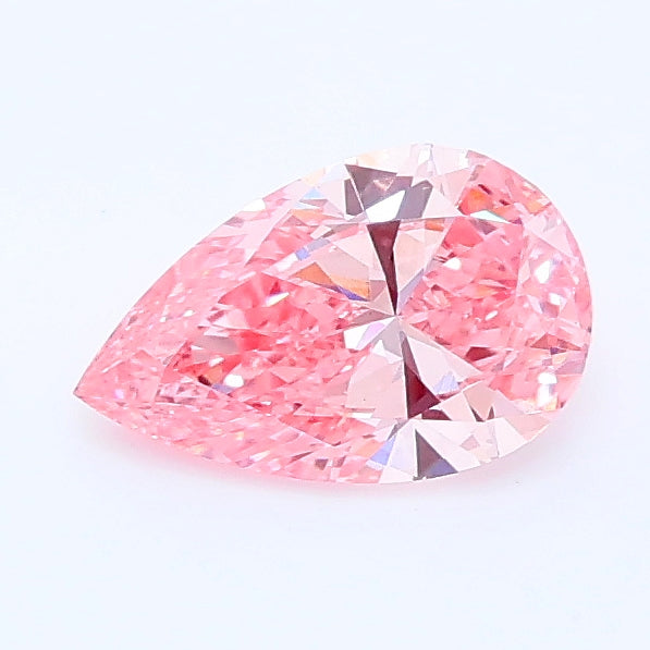0.60 carat fancy vivid pink pear lab grown diamond VVS2 clarity